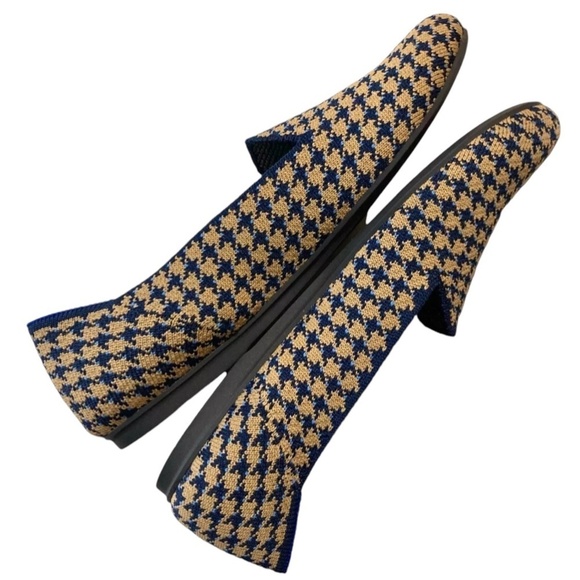 ROTHY'S The Loafer Sapphire & Camel Houndstooth Check Round Toe Flats Loafers - Picture 5 of 12